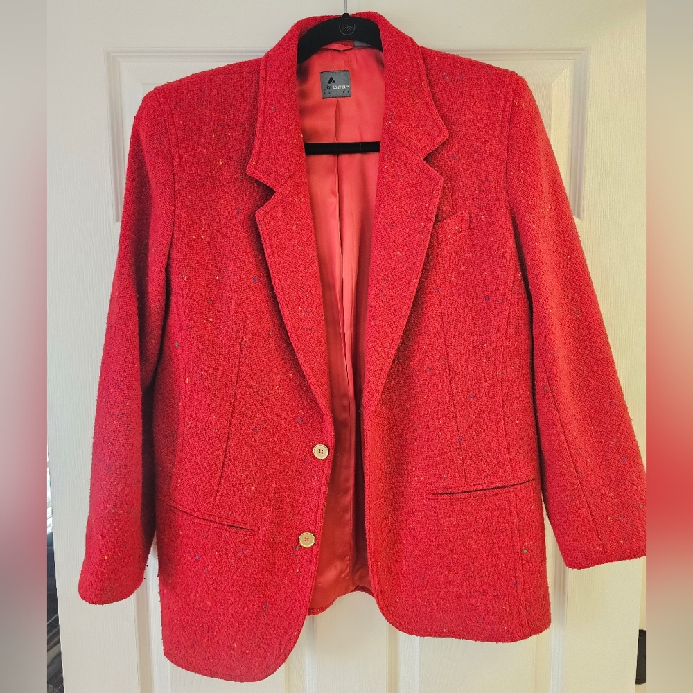 Lizwear Petite Nubby Tweed Wool Blend Jacket